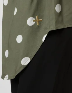 Polly Blouse - Olive Spot