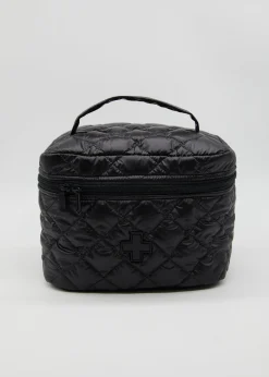 Quilted Make Up Bag - Black