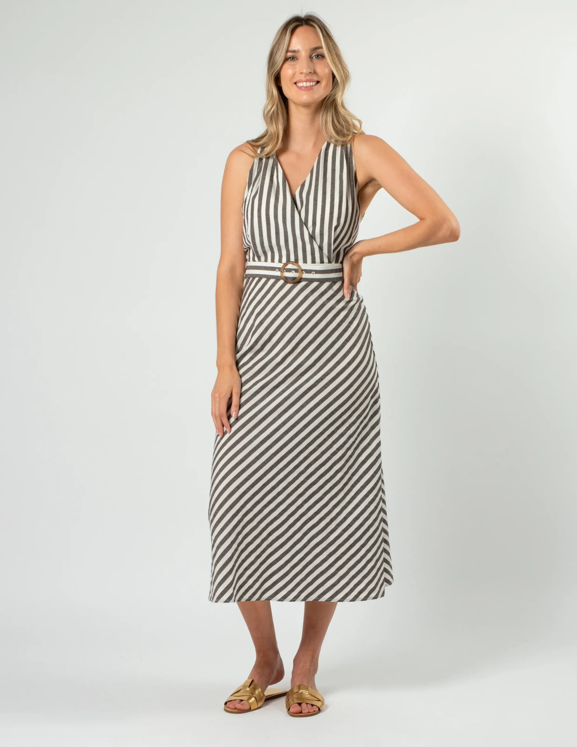 Rael Dress - Licorice Stripe