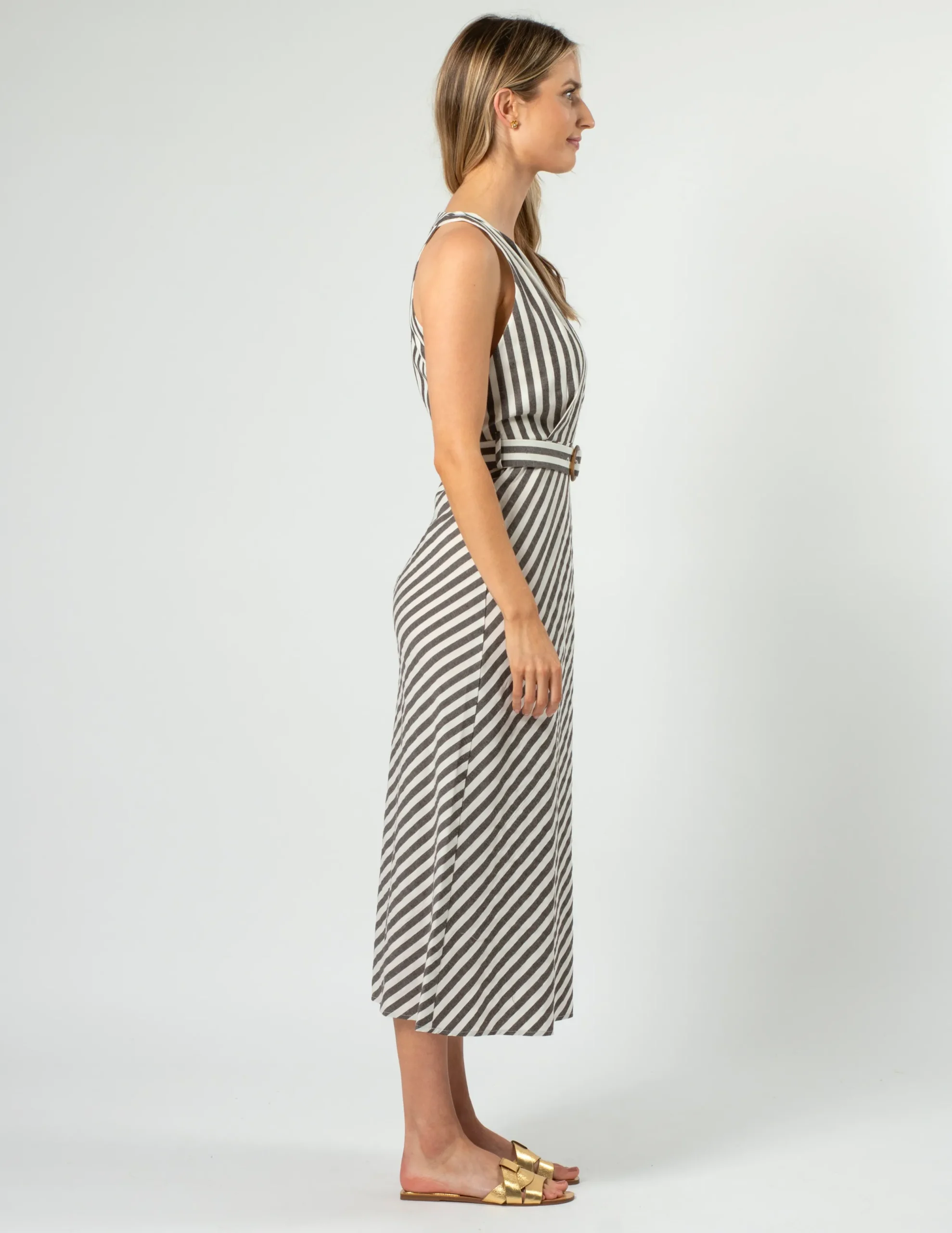 Rael Dress - Licorice Stripe