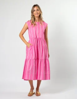 Rania Dress - Bubblegum Stripe