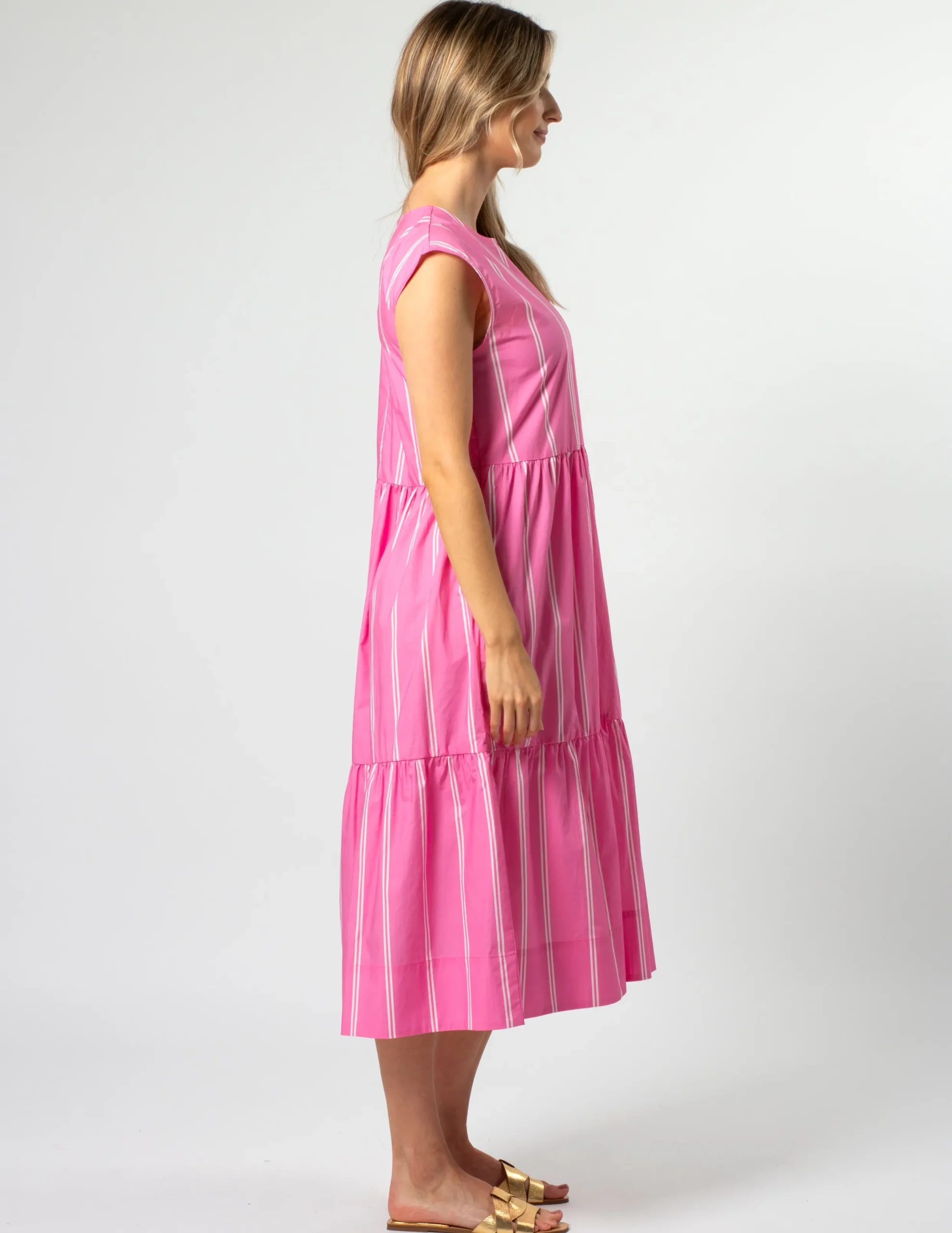 Rania Dress - Bubblegum Stripe