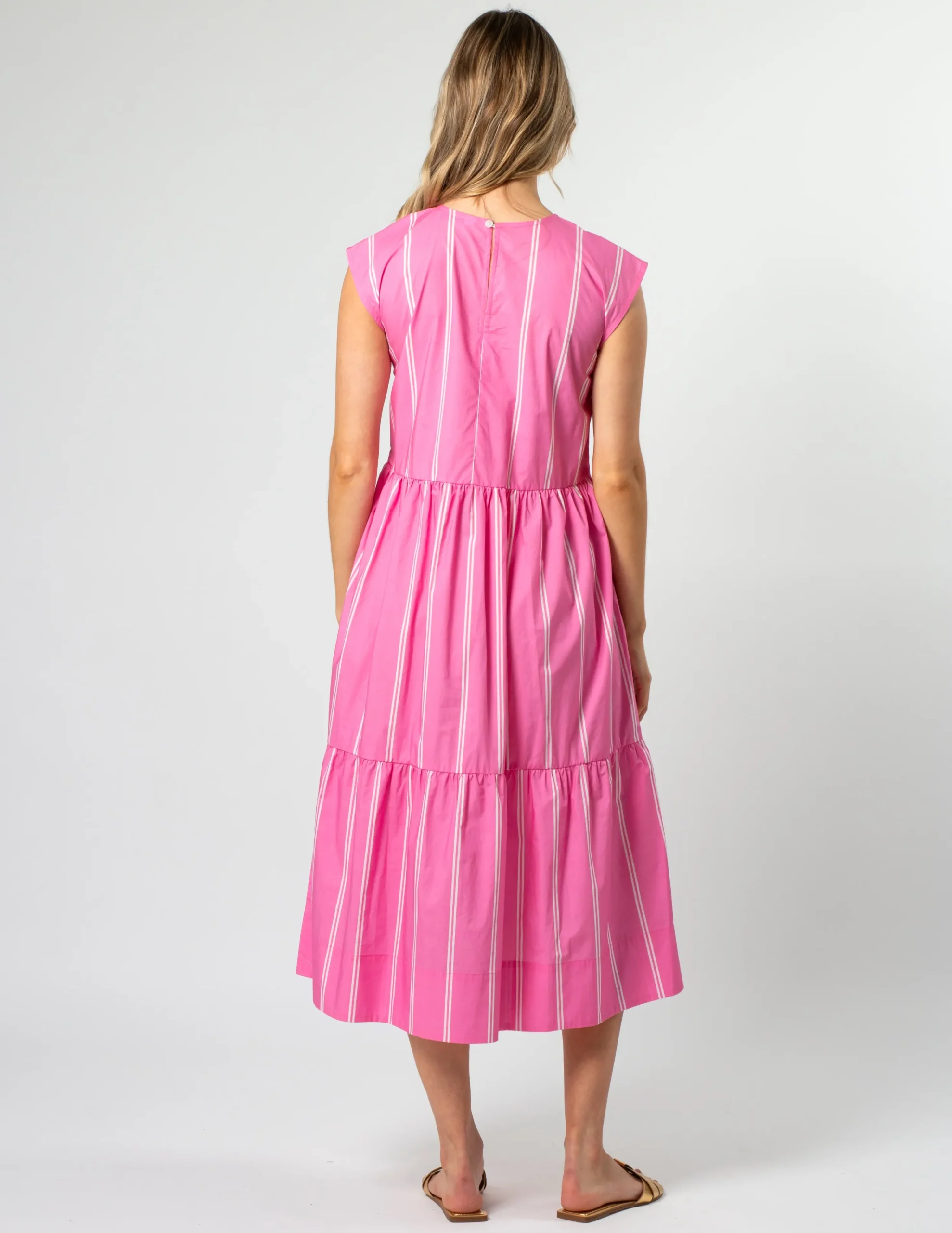 Rania Dress - Bubblegum Stripe
