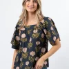 Rita Top - Navy Fiore