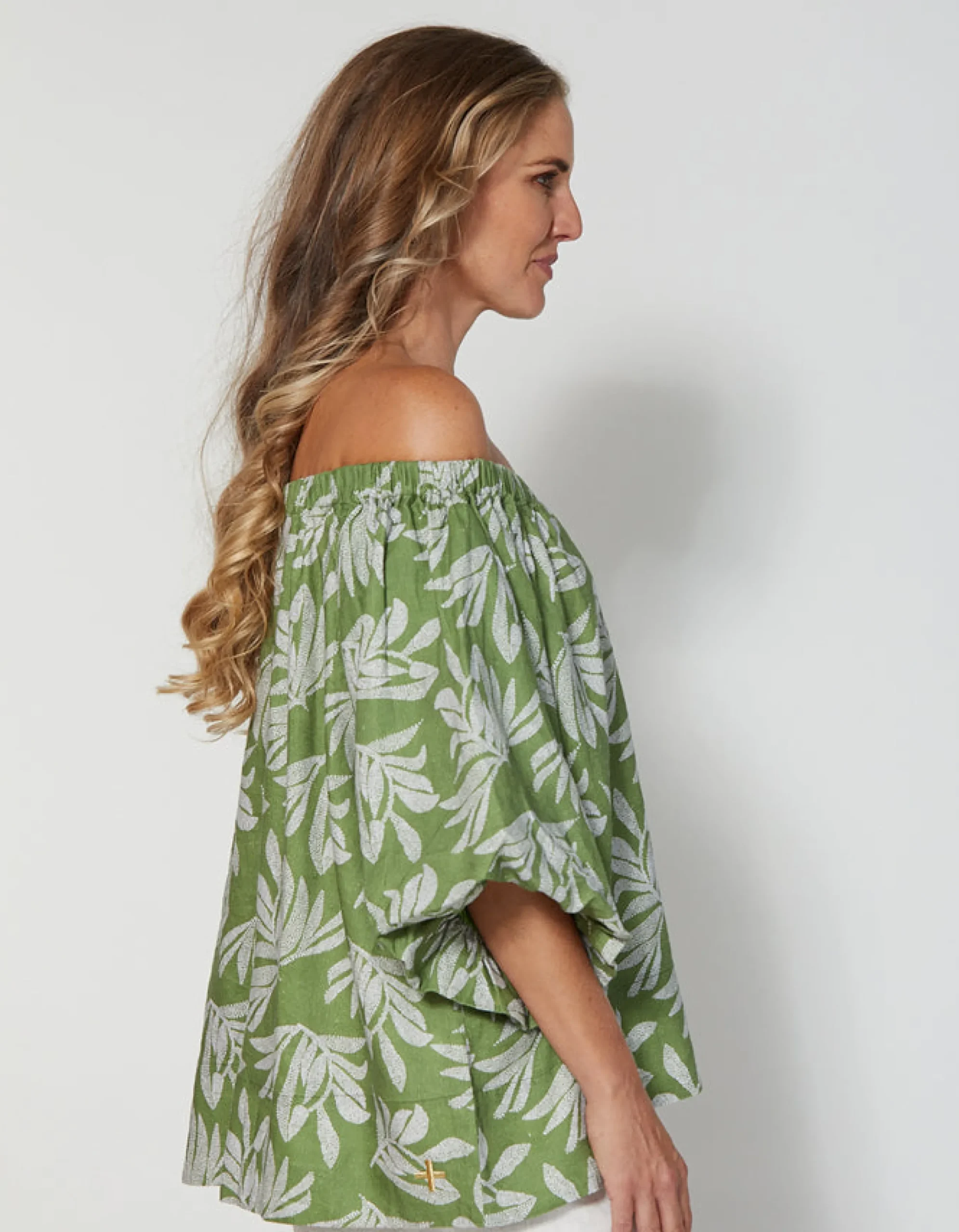 Santorini Blouse - Palm Olive