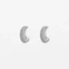 Scallop Hoop Earrings - Silver