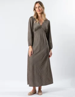 Serene Dress - Safari Houndstooth