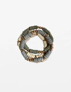 Set of 4 Mixed Greys Bead Bracelet