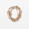 Set of 5 Rose Quartz Bead Bracelet