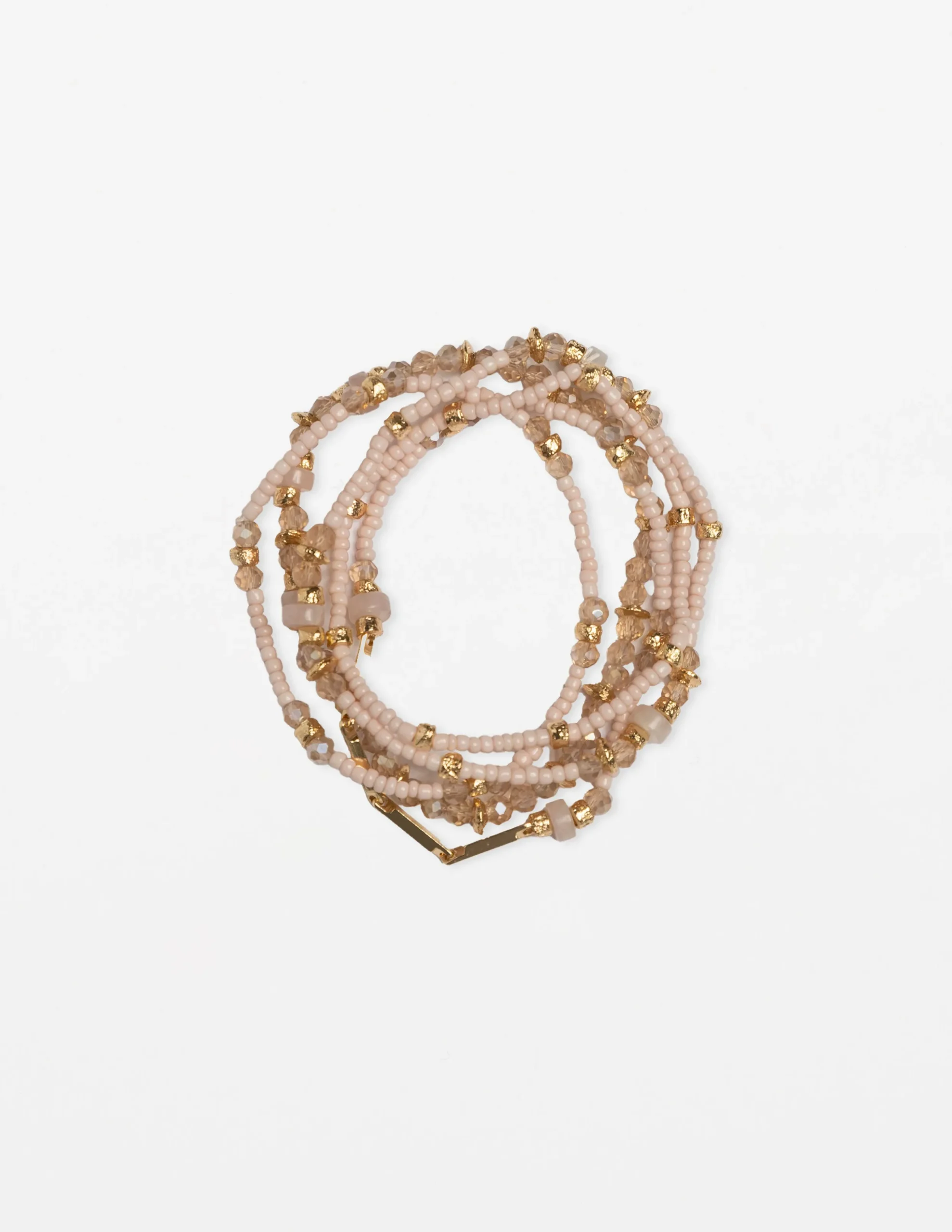 Set of 5 Rose Quartz Bead Bracelet