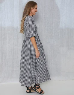 Sherry Dress - Black/White Gingham