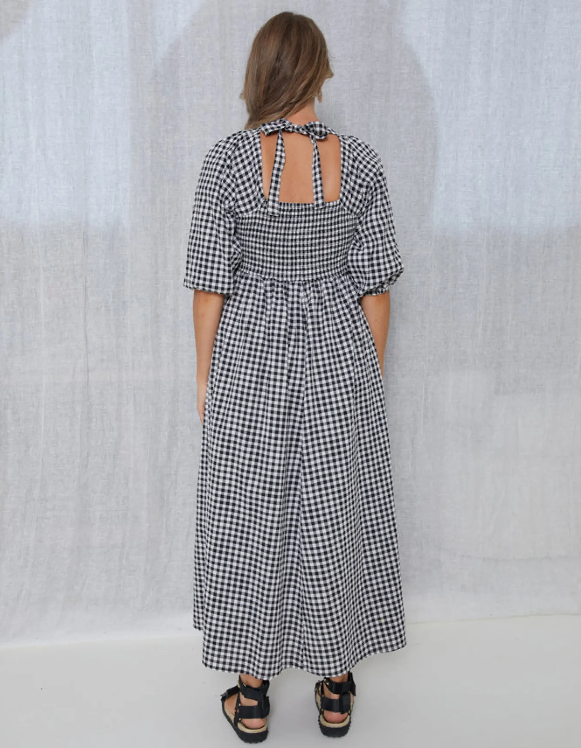 Sherry Dress - Black/White Gingham