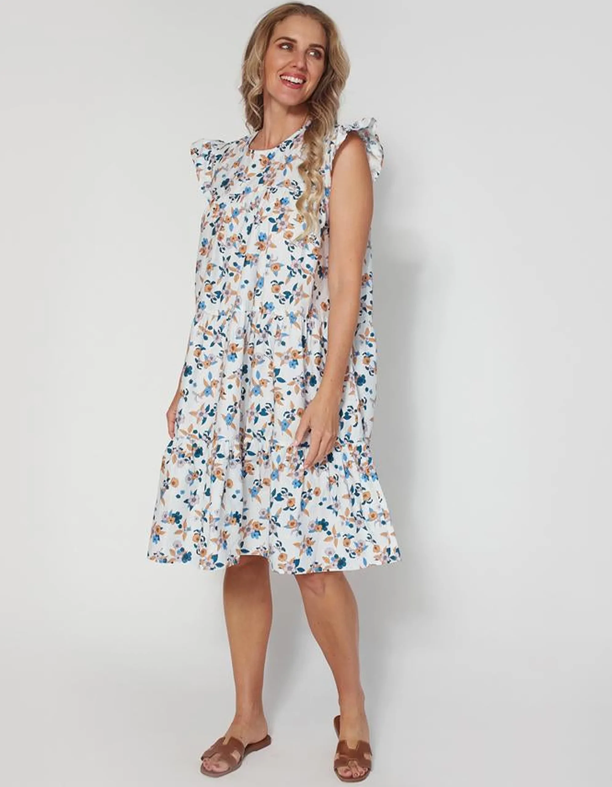 Sienna Dress - Birdcage Blue