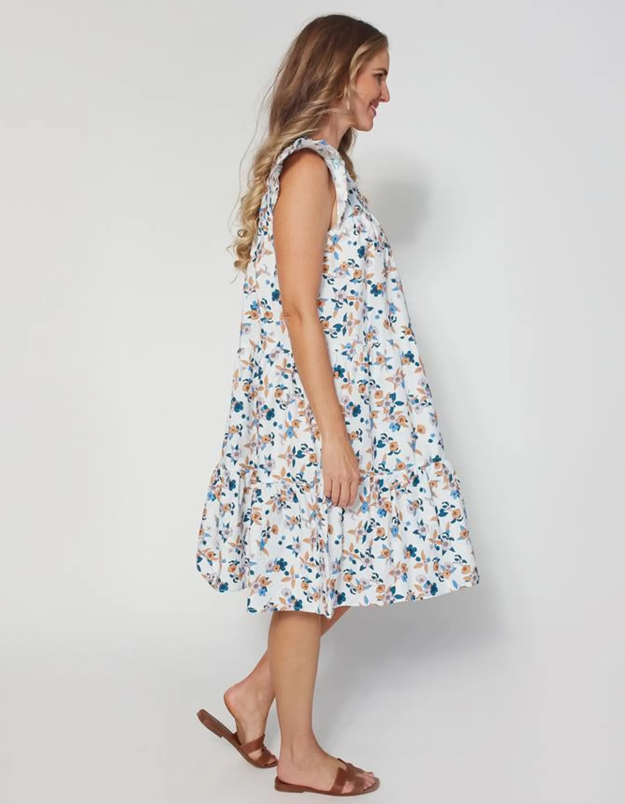 Sienna Dress - Birdcage Blue