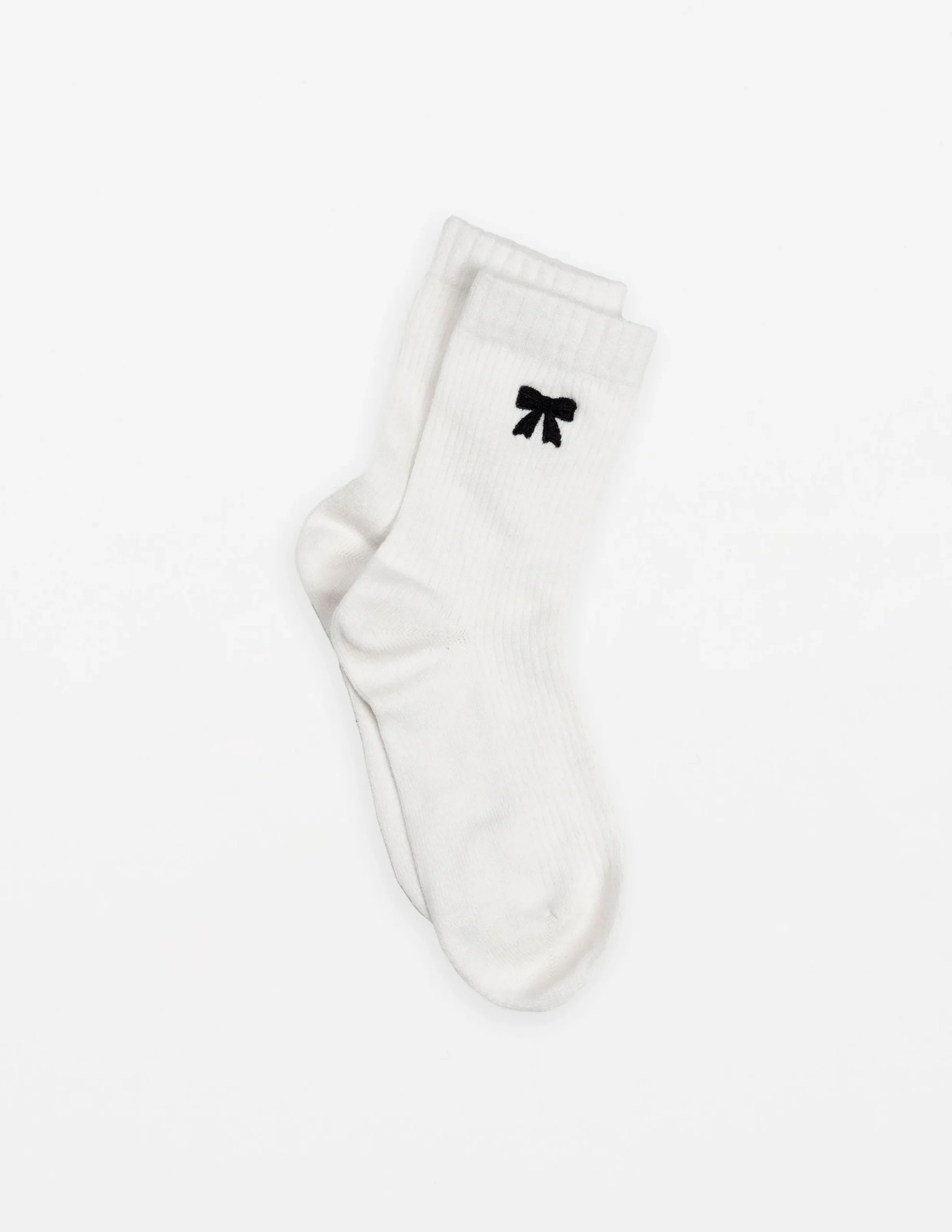 Sock Black Bow - White