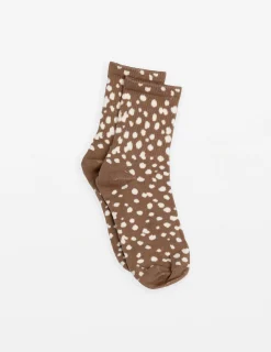 Sock Dotty - Taupe and White