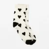 Socks - White with Black Heart
