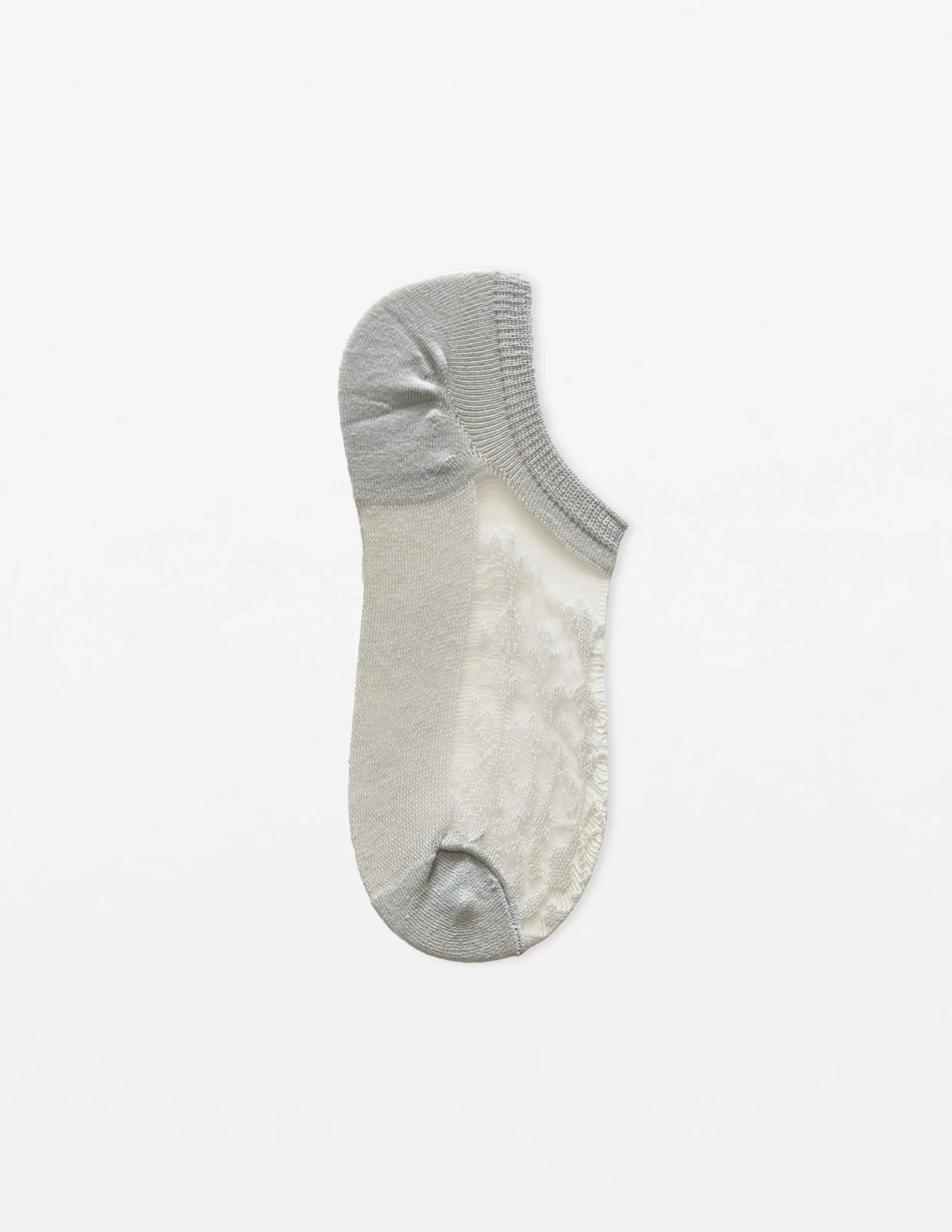 Socks Crochet No Show Grey