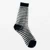 Socks Sheer Stripes Black