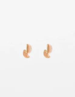 Split Moon Rose Earrings