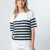 STELLA ESSENTIALS Baldwin Top - Navy/White Stripe