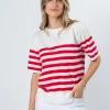STELLA ESSENTIALS Baldwin Top - Red/White Stripe