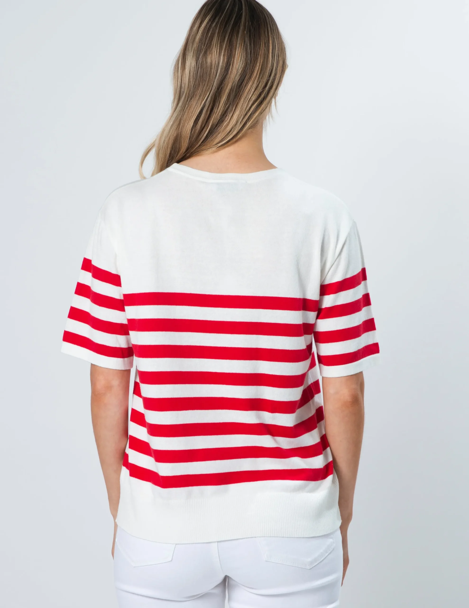 STELLA ESSENTIALS Baldwin Top - Red/White Stripe
