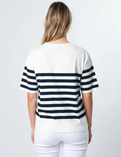 STELLA ESSENTIALS Baldwin Top - Navy/White Stripe