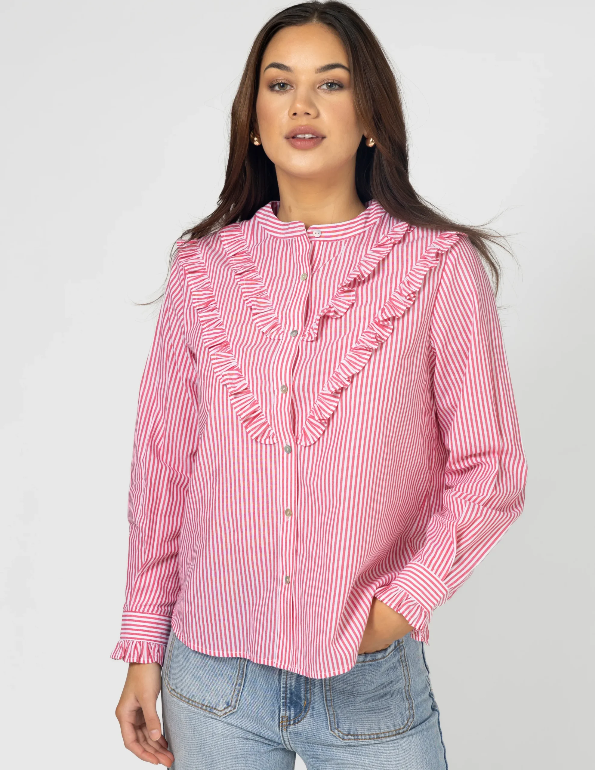 STELLA ESSENTIALS Cici Blouse - Tomato Stripe