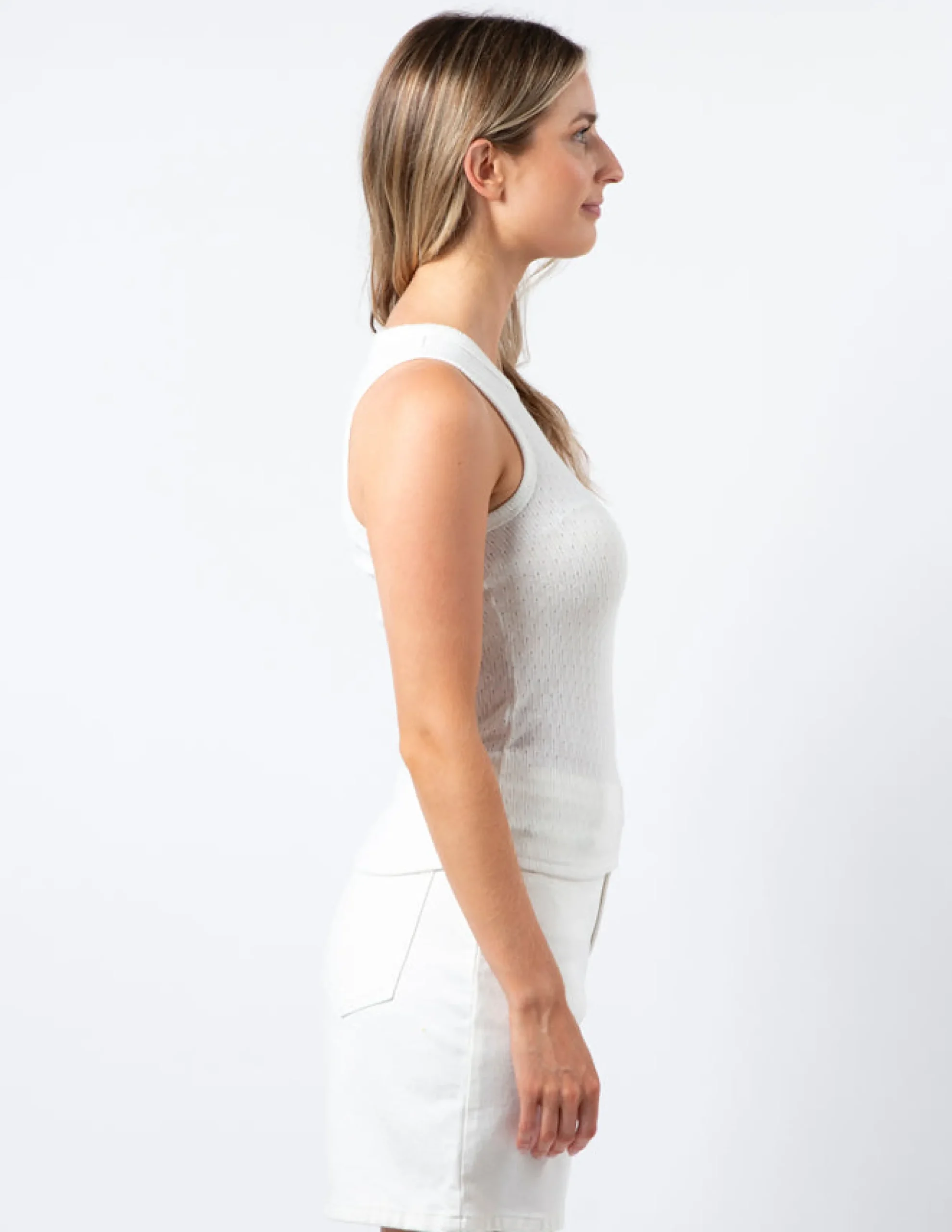 STELLA ESSENTIALS Sage Tank - White