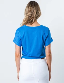 STELLA ESSENTIALS Tie Top - Azure Blue