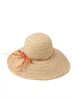 Straw Hat - Natural Raffia Bow