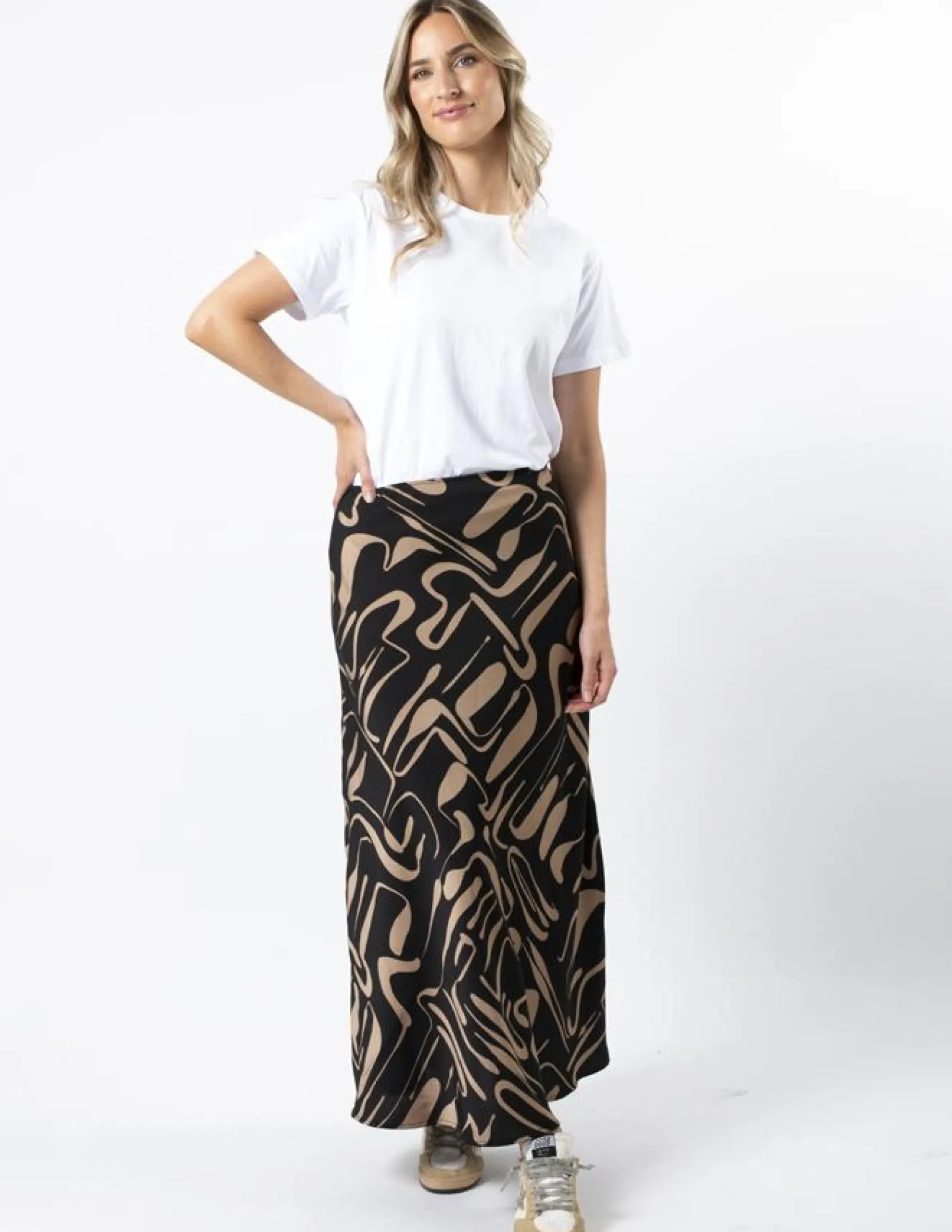 Summer Skirt - Black Geo
