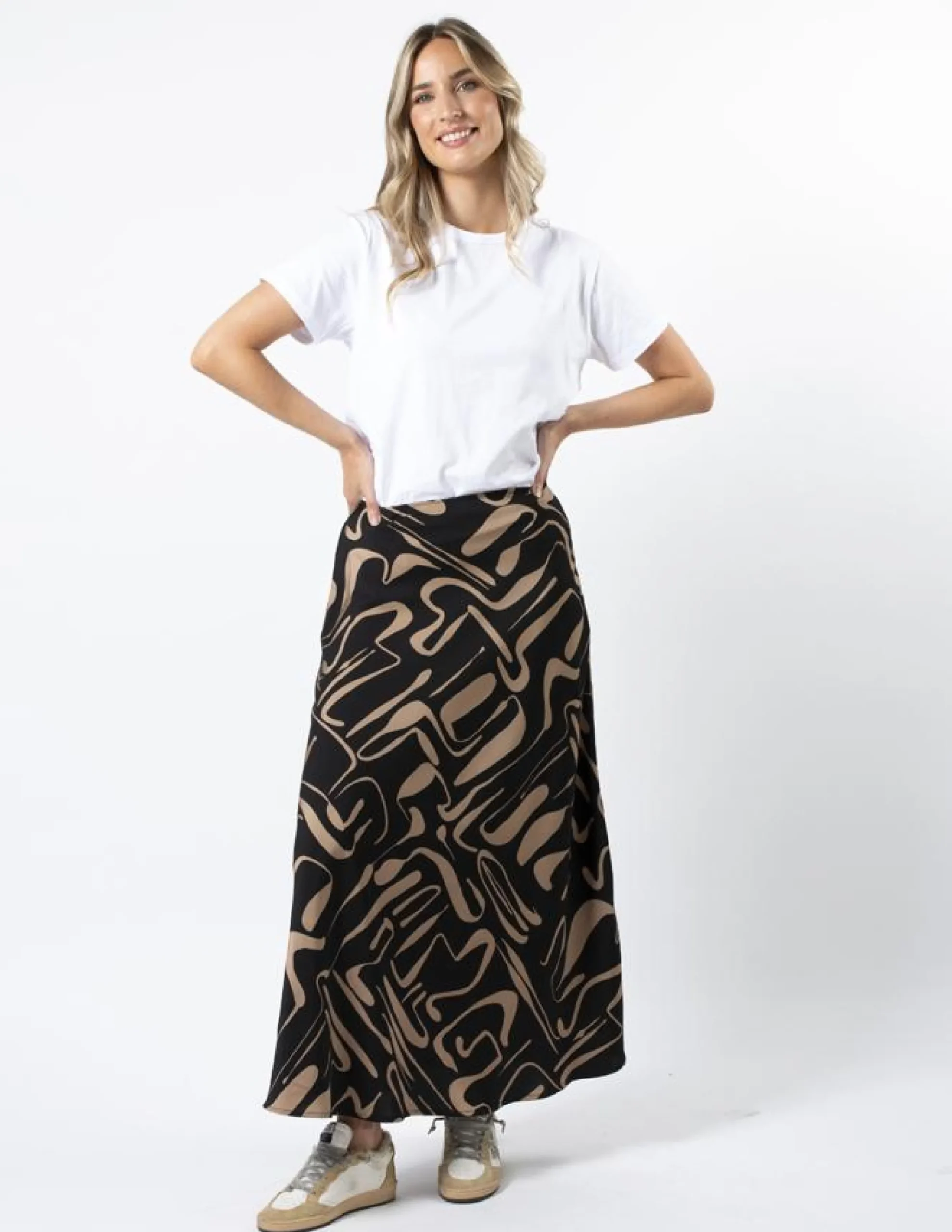 Summer Skirt - Black Geo