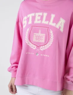 Sunday Sweater - Bright pink with Harvard