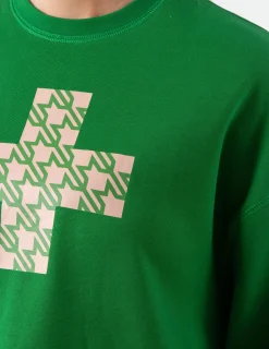 Sunday Sweater - Emerald with Blush Houndstooth