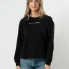 Sweater - Black with Painted White Logo