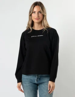 Sweater - Black with Painted White Logo