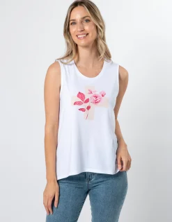 Tank - White Jolie Ruby Rose Cross