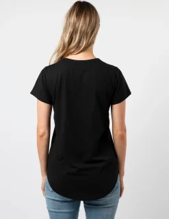 T-Shirt - Black with Leopard Rose