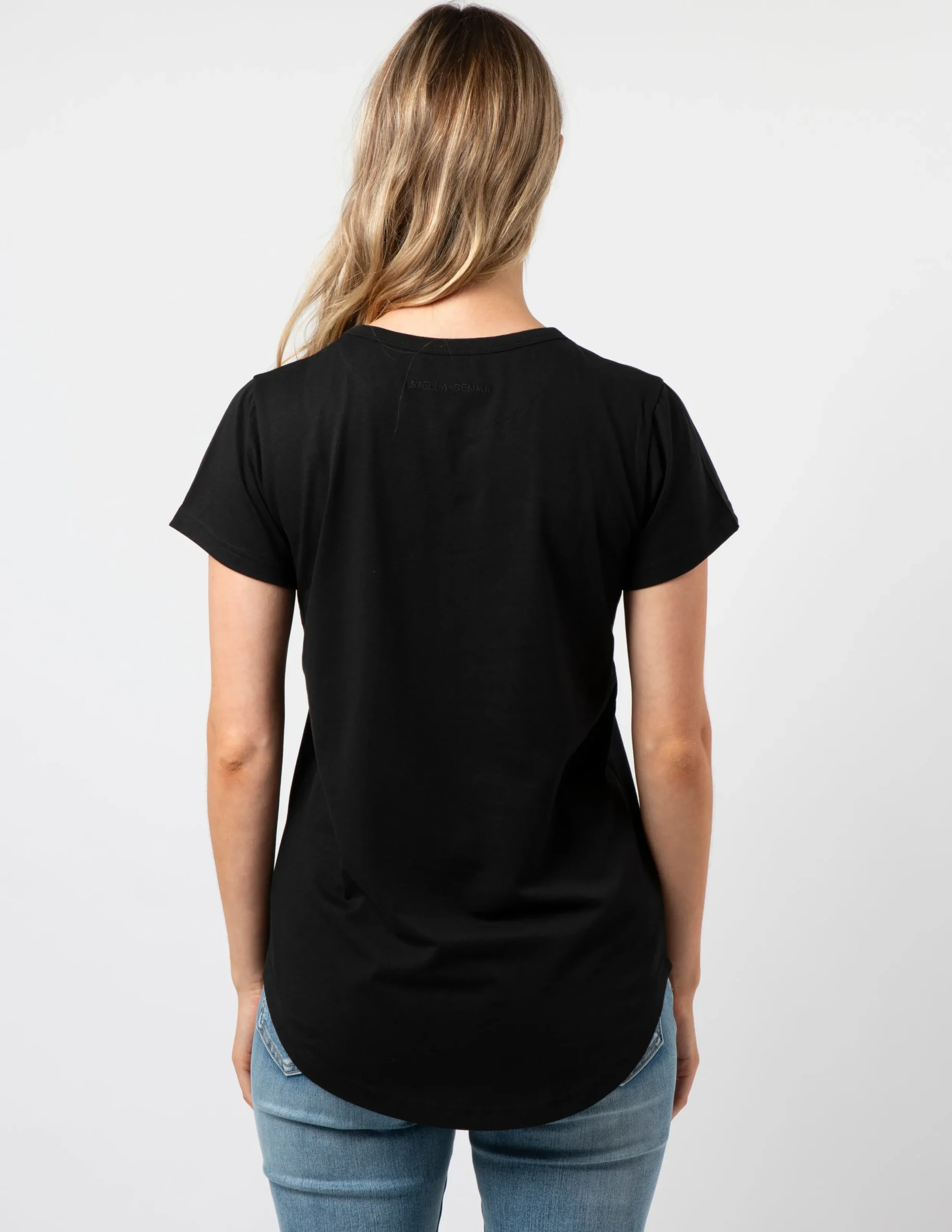 T-Shirt - Black with Leopard Rose
