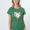 T-Shirt - Green Vintage Floral with Cross