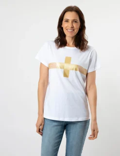 T-Shirt - White Bronze Safari Cross