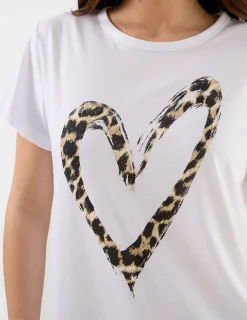 T-Shirt - White Leopard Heart