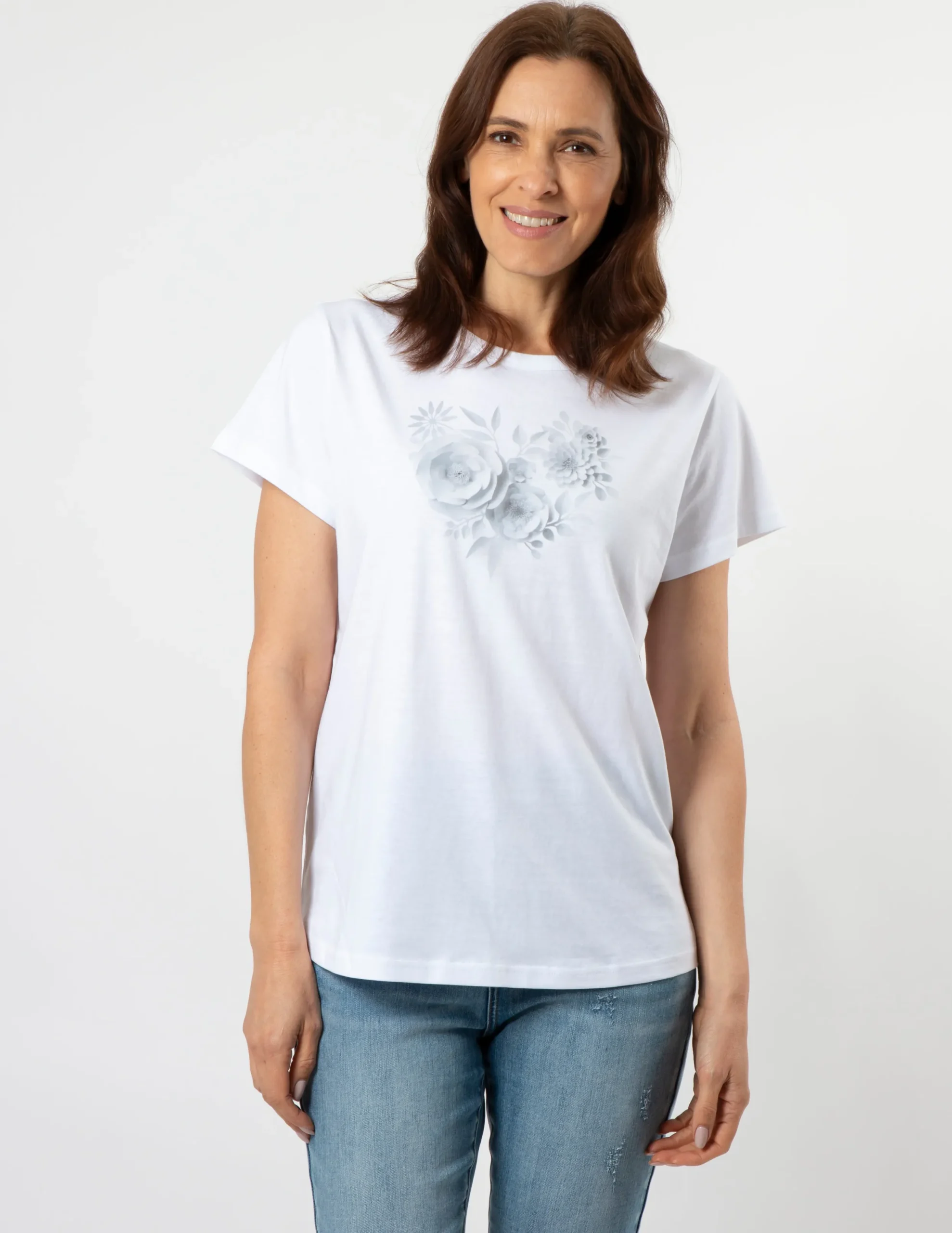 T-Shirt - White Paper Flowers Heart