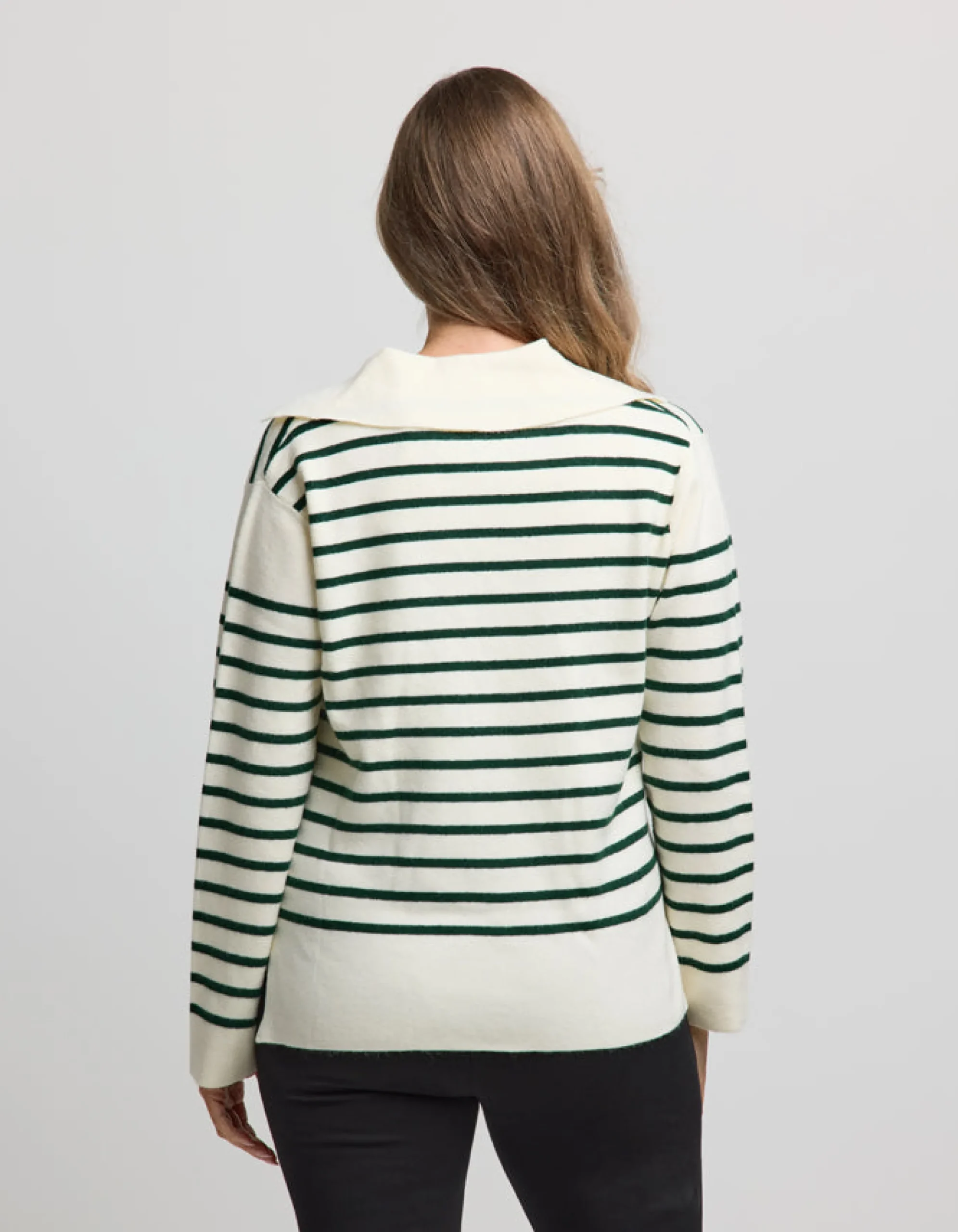 Vail Jumper - Milk/Emerald Stripe