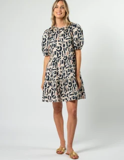 Venus Dress - Navy Geo