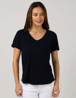 Villa Tee V Neck - Navy